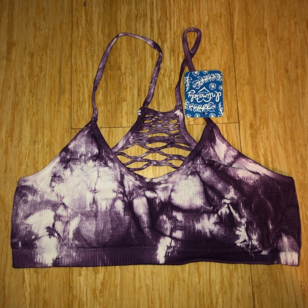 NWT- Free People purple tie-dye strappy bralette